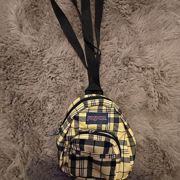 Jansport Handbags - Jansport Yellow Plaid Mini Backpack